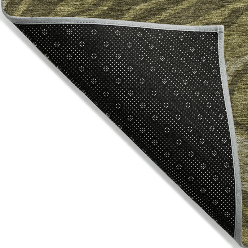 Tapis extérieur lavable abstrait vert olive 5 pi x 8 pi
