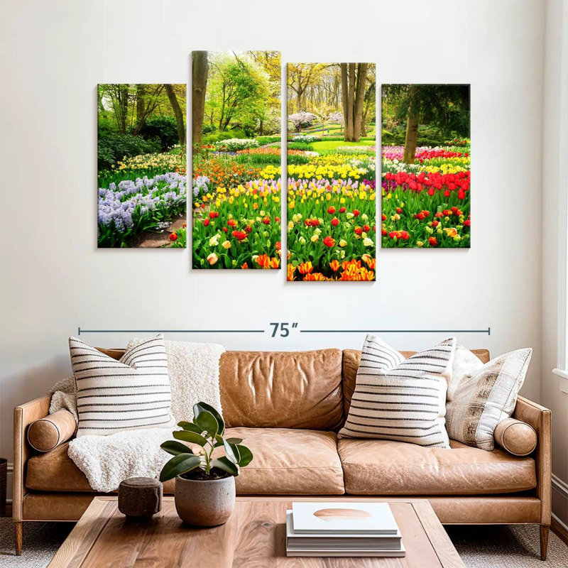 Fleur de tulipes Harnek, H 42 po x l 68 po