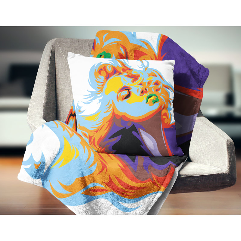 Coussin imprimé "Blonde Girl Art - Autres", 16 po x 1 po, Coussin décoratif