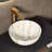 Compact Modern Ceramic Bathroom Sink, Matte White Stone Pattern