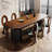 Solid wood rectangular pine dining table-1834792668