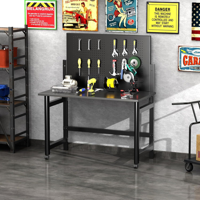 126.5cm W Steel Top Workbench