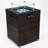 Wicker Fire Pit With Glass Wind Guard