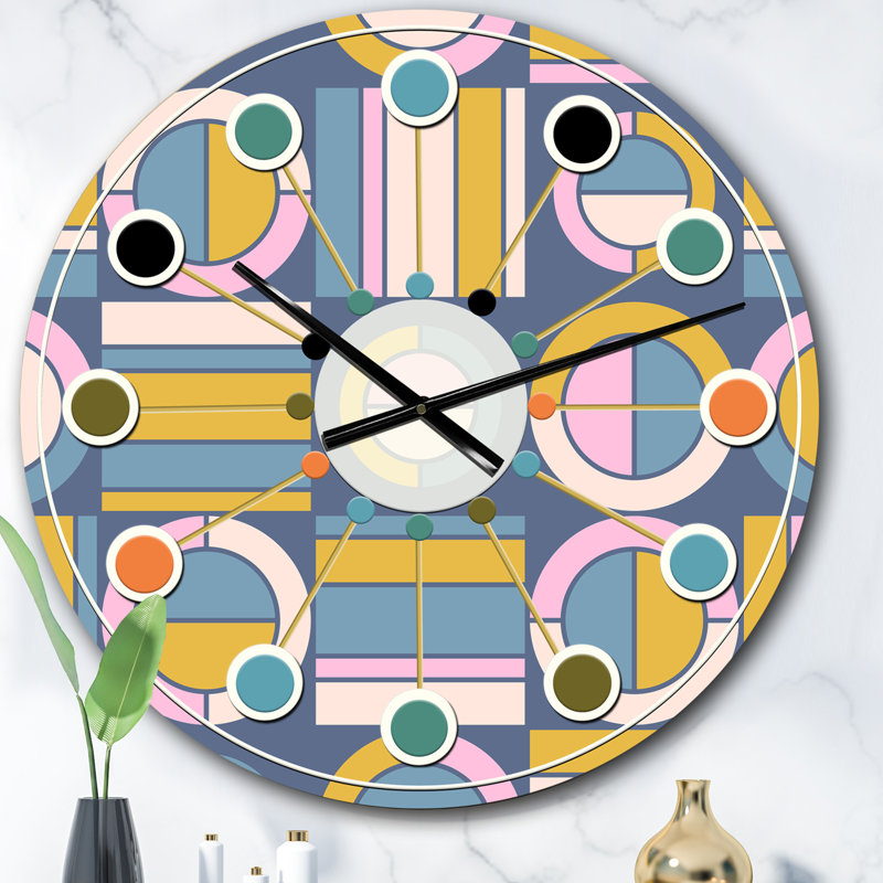 Horloge murale rétro Mid-Century, Surdimensionné