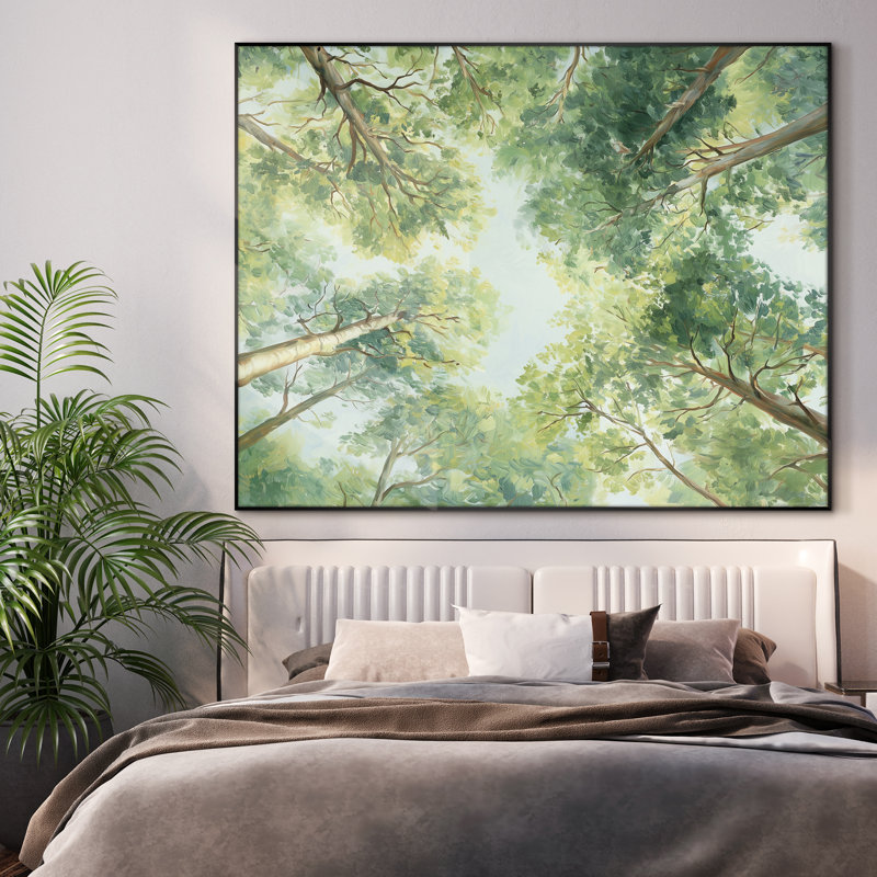 Très grande impression d'art mural vert forêt - œuvre de paysage naturel pour le salon ou la chambre à coucher