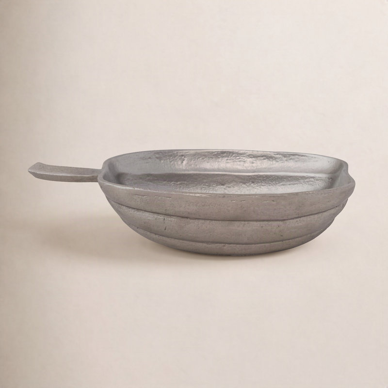 Bol de citrouille en fonte d'aluminium nickelé, Nickel