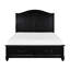 Grand lit plateforme classique avec rangement, rangement brun anthracite dans les tons