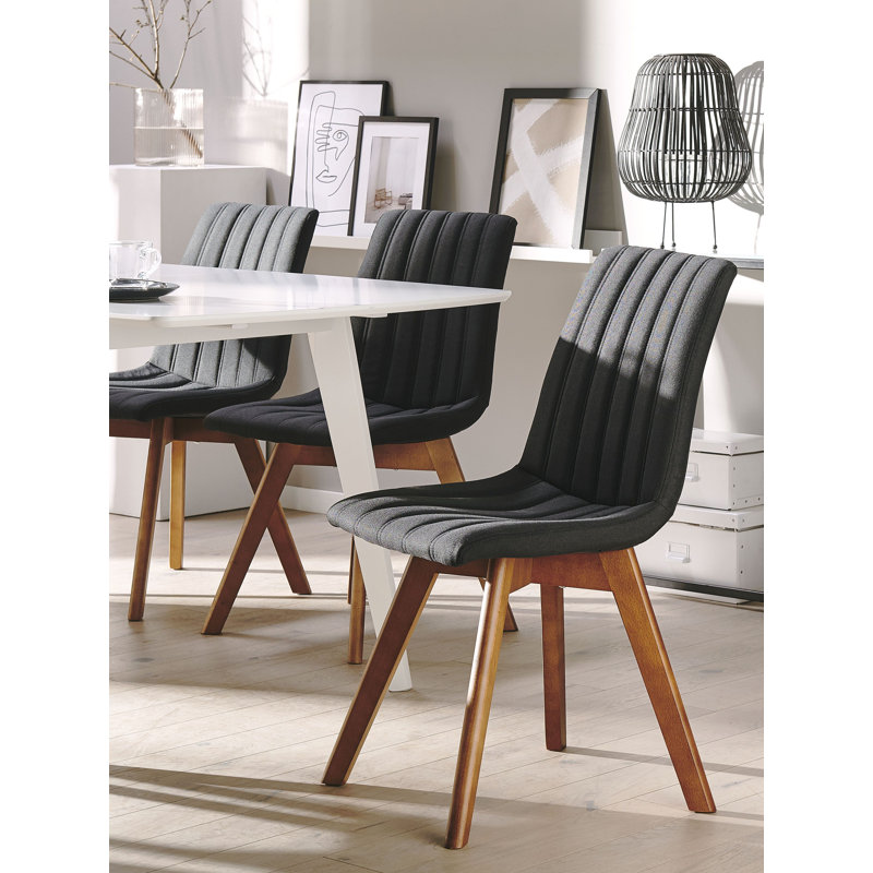 Robs 44cm H Polyester Blend Upholstered Side Chair, Black