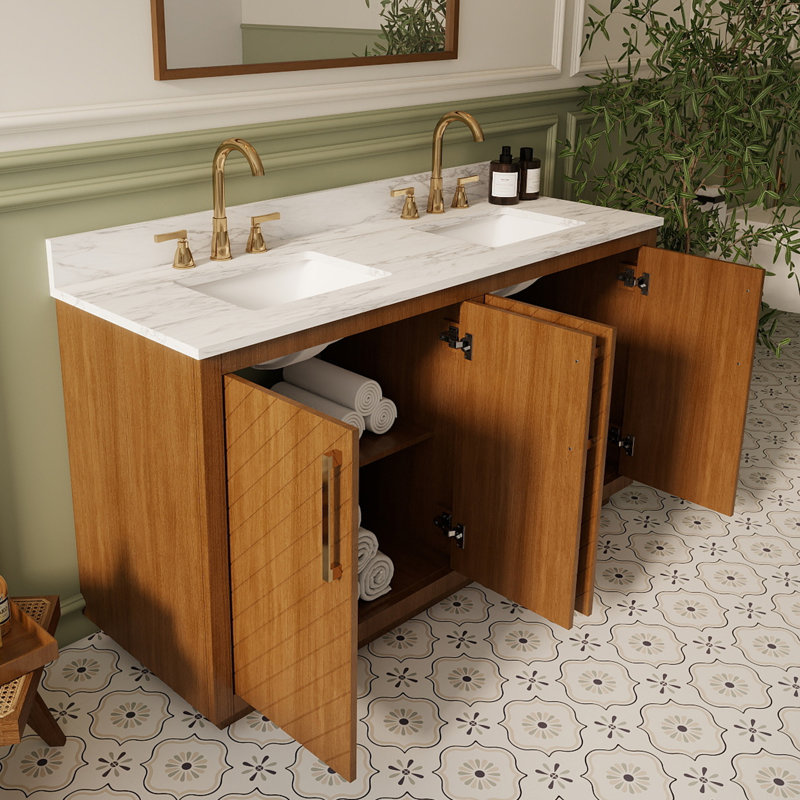 Meuble-lavabo à double cuve 60 po Linsay