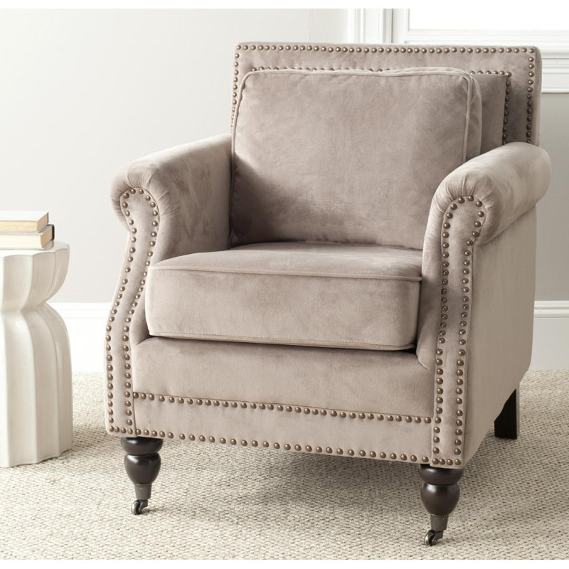 Fauteuil de 30 po de largeur Muhja, Velours gris, gris