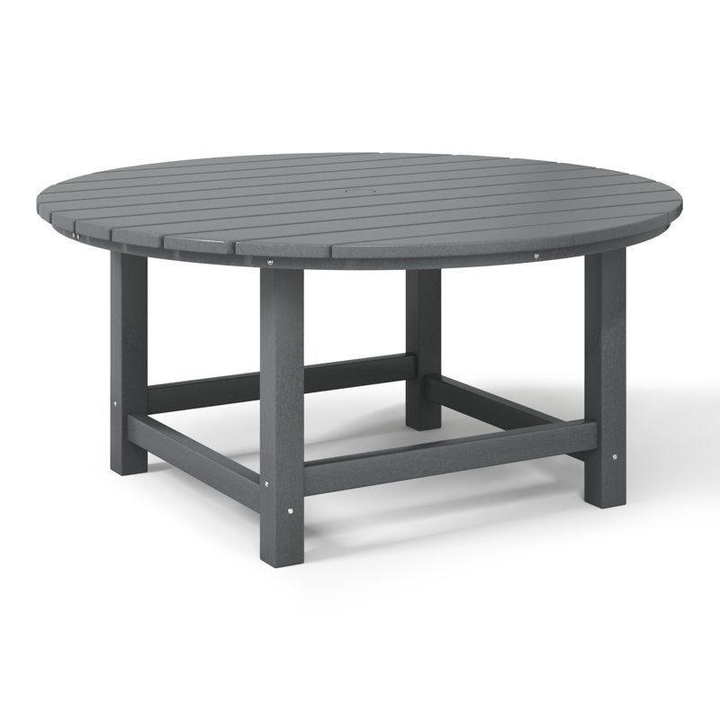 Laguna Outdoor Poly Adirondack 38" Round Coffee Table, Dark Gray