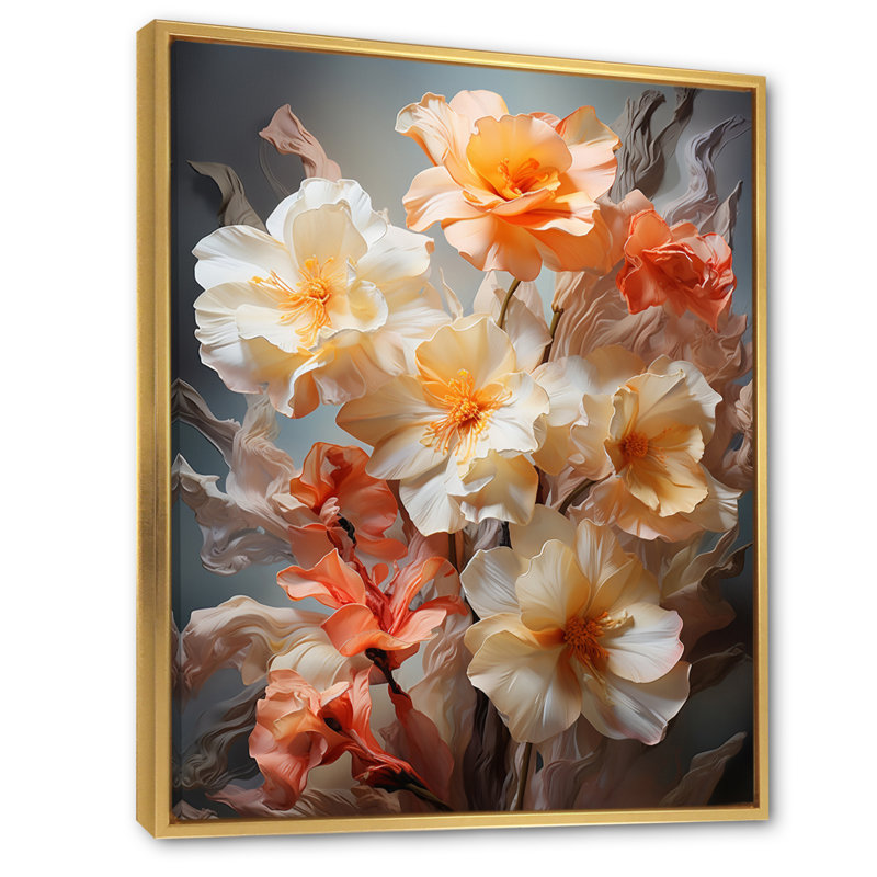 Vyolet DAffodils, impression romantique, H 20 po x l 12 po x P 1 po, Cadre flottant doré