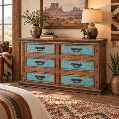 Sierra Copper Panel 6-Drawer Dresser