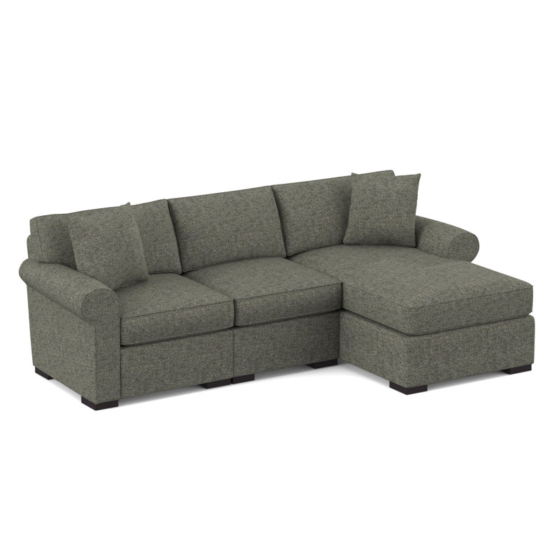 Star Upholstered L-Shaped Sectional, Vibe Ashen Chenille, Right Hand Facing