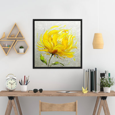 Toile jaune à fleurs moelleuses | Décoration florale et botanique