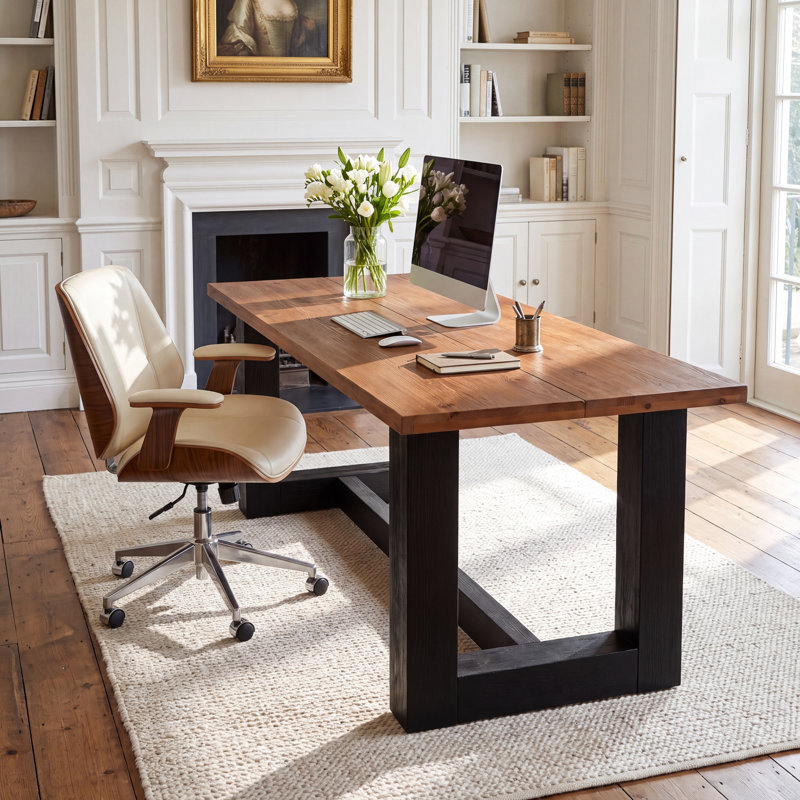 Bureau en bois massif de 63 pouces