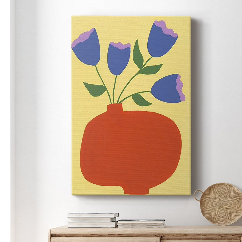Fleurs modernes III sur toile, H 18 po x l 12 po x P 1 po