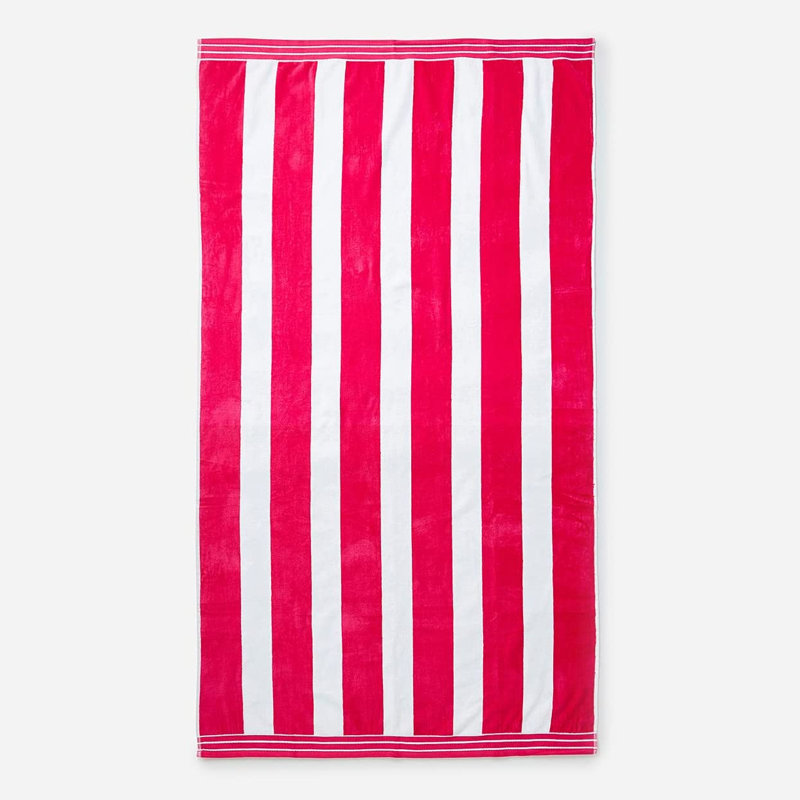 Jorah Large Cabana Stripe Beach Towel, Pink