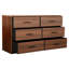 Commode 6 tiroirs avec grands tiroirs en tissu, noyer-399091281