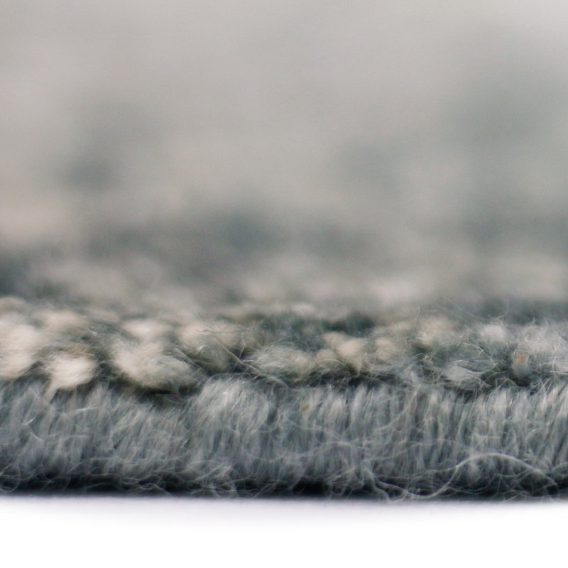 Gray Abstract Hand-Knotted Wool and Viscose 8' x 10' Rug