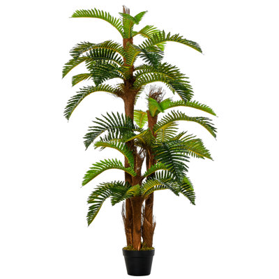150 cm H Faux Fern Tree Plant in Cement Pot