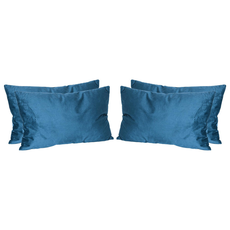 Rectangular Lumbar Cushion with Filling, Blue