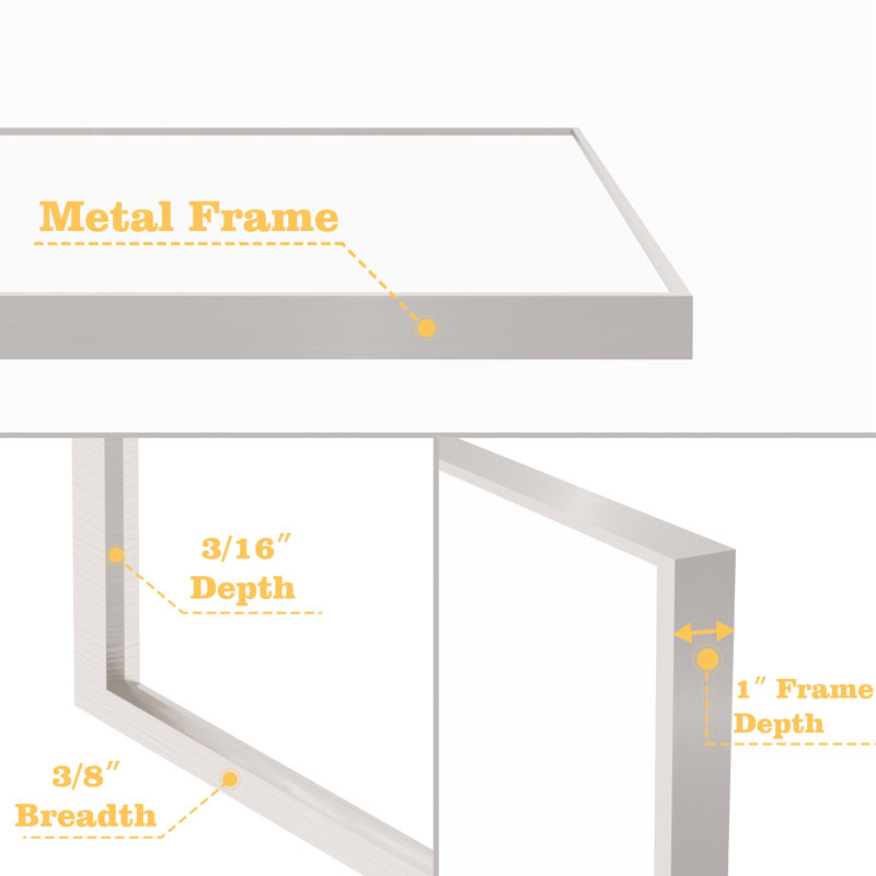 Miroir d'appoint Lesamuel, 36 po x 48 po, Nickel brossé, Rectangulaire