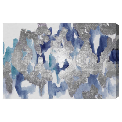 " Abstract Gray/Blue/White Palais " Painting Print