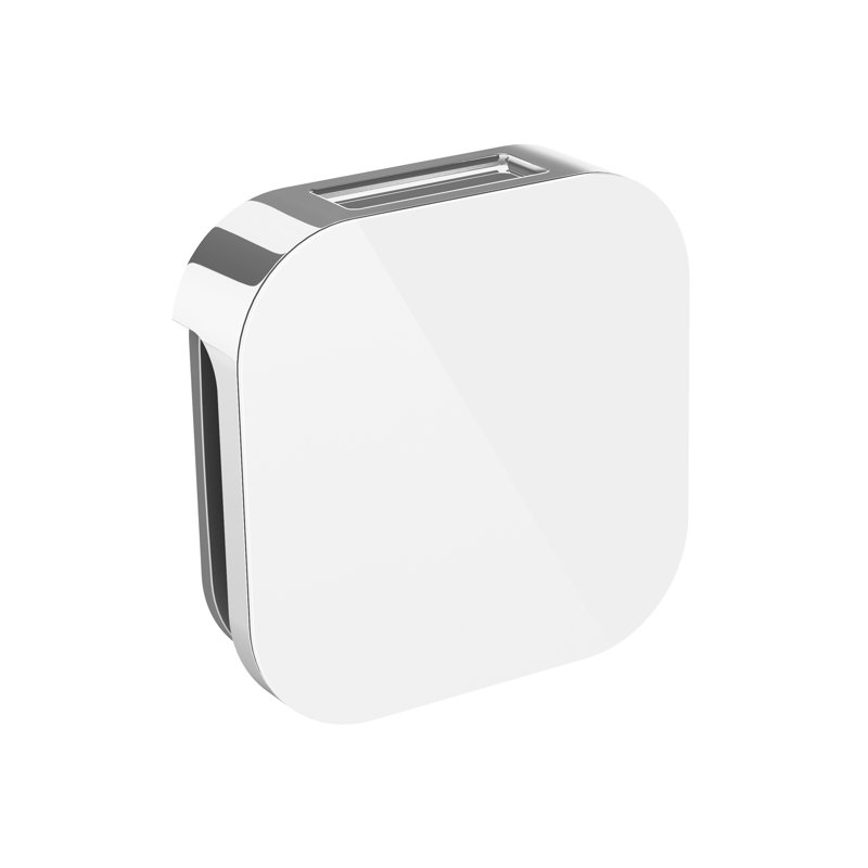 Pièce de générateur de vapeur en verre, Chrome poli/blanc