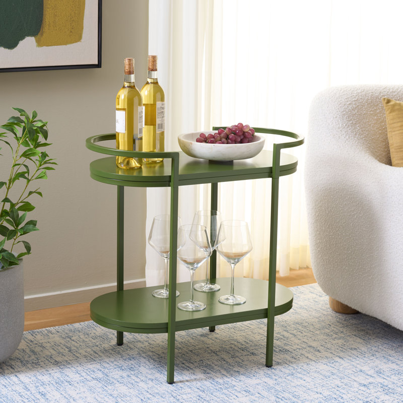 Zuzia 2 Tier Bar Cart, Green