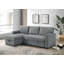 Canapé modulaire 2 pièces avec canapé-lit et chaise de rangement réversible, gris-130151809