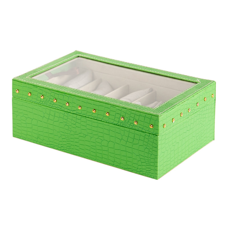 28x28x10 Cm Watch Box, Green/Golden