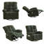 Fauteuil inclinable de massage surdimensionné vert pivotant - chaleur lombaire, charge USB et capacité de 350 lb