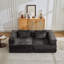 Canapé à compression, canapé-lit convertible au sol avec structure de forme fixe, canapé modulaire sans os sans causeuse, sans assemblage requis, tissu chenille, pour la chambre à coucher du salon-1502419051
