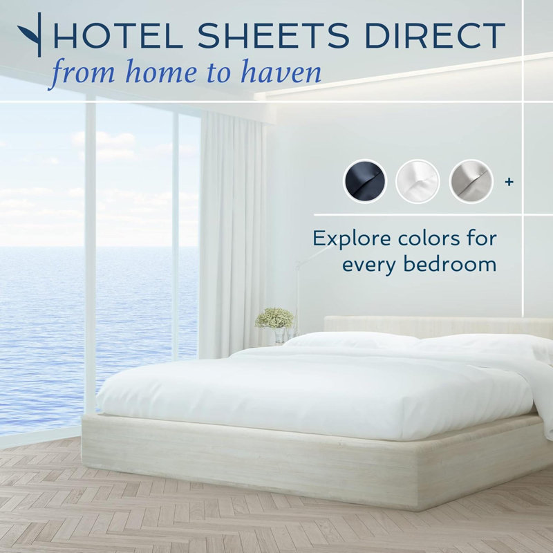 Hotel  4 Piece Bed Sheet Set Queen Size, 100% Viscose Derived From Bamboo Sheets Set With 2 Pillowcases, Cooling & Breathable Luxury Bedding, Moisture-Wicking & Silky Soft
