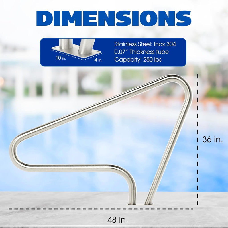 Rail pour piscine 48 x 36 pouces
