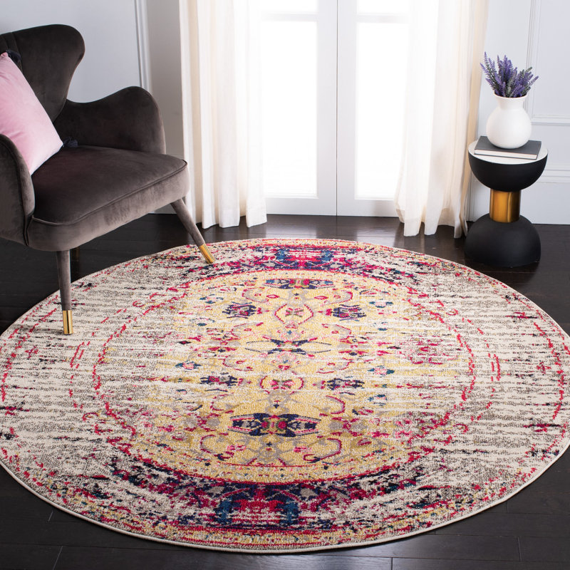 Tapis abstrait Amico Performance, Rond 6 pi 7 po