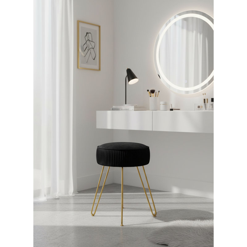 Metal Accent Stool, Black