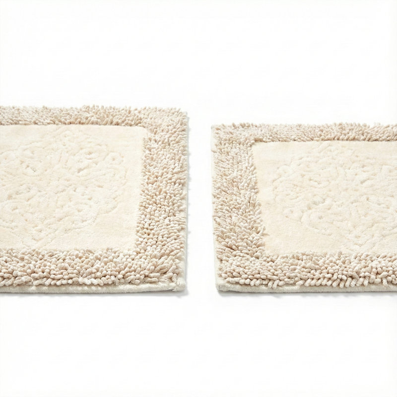 CloudSoft 2-Piece Antibacterial Non-Slip Bath Mat Set