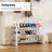 Expandable Shoe Rack, 2 Tier Metal Shoe Shelf, Adjustable Shoe Stand for Sneakers, Boots, Heels, Heavy-Duty Steel Standing Shoe Organizer for Entryway, Closet, Bedroom, Black-466425670-466425668