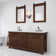 Aberdeen 72 In. Double Sink Blue Limestone Countertop Vanity In Grizzle Gray With Hook Faucet And Mirror
