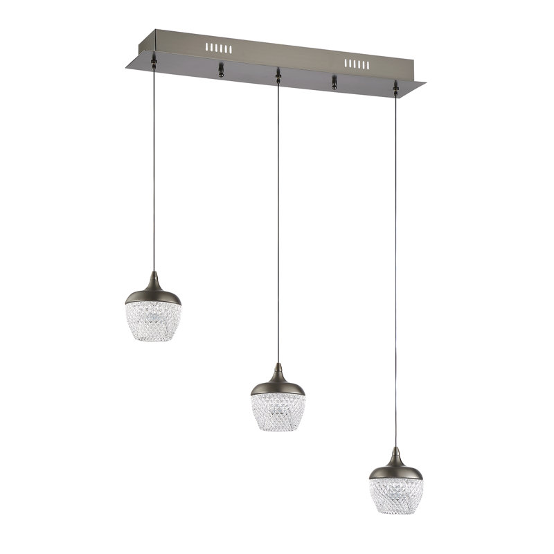 Luminaire suspendu en grappe 3 lumières del cloche Villegas, Noir métallique