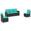 Ensemble de canapé de patio avec coussins 5 pièces Ebern Designs-317268007
