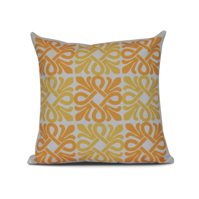 Tropical Resort Geometric Outdoor Reversible Throw Pillow, 16"x16", Yellow