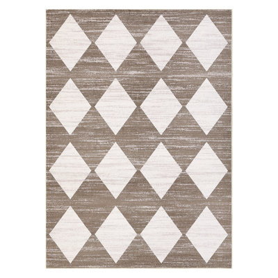 Machine Washable Rugs Distressed Trellis Rug for Living Room Non Slip Stain Resistant Carpet Modern Checkered Farmhouse Floor Cover
