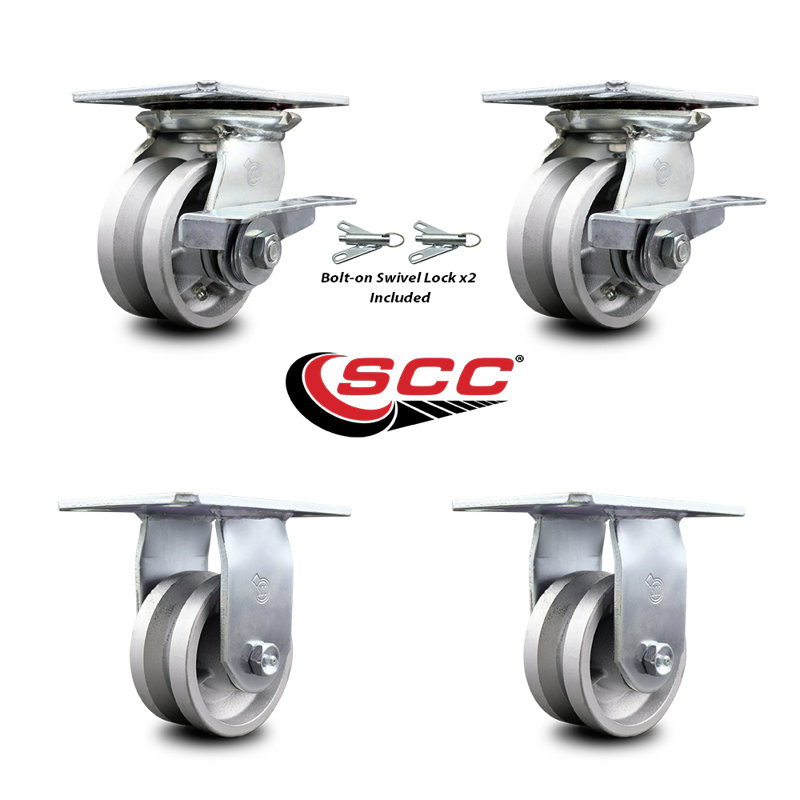 4 Piece Semi Steel Caster Set
