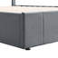 Lit plateforme double avec système de rangement hydraulique et tissu en lin élégant, gris-313816944