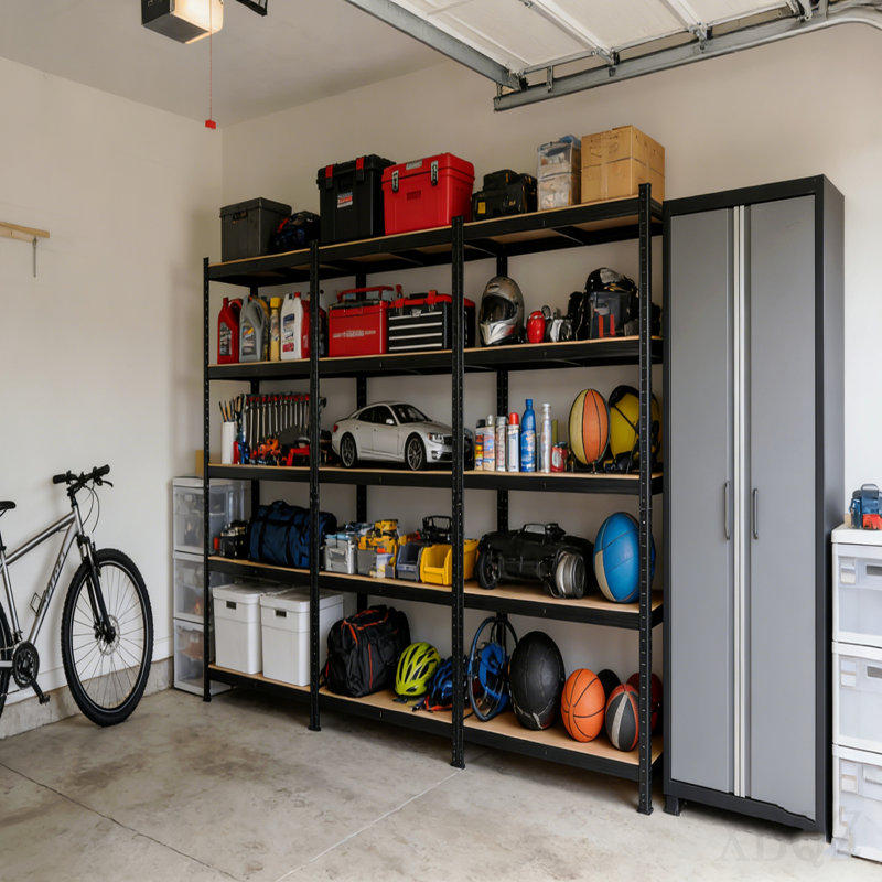 Capacité de 2000 lb pour les tablettes de rangement de garage
