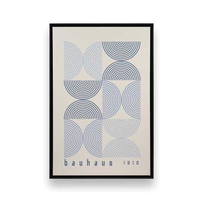 «Blue Bauhaus Composition affiche I», reproduction sur toile 