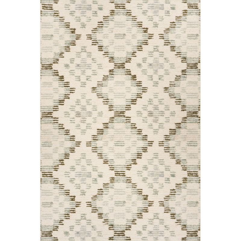 Diamond Cove Green Machine Washable Rug, Green, Rectangle 6' x 9'
